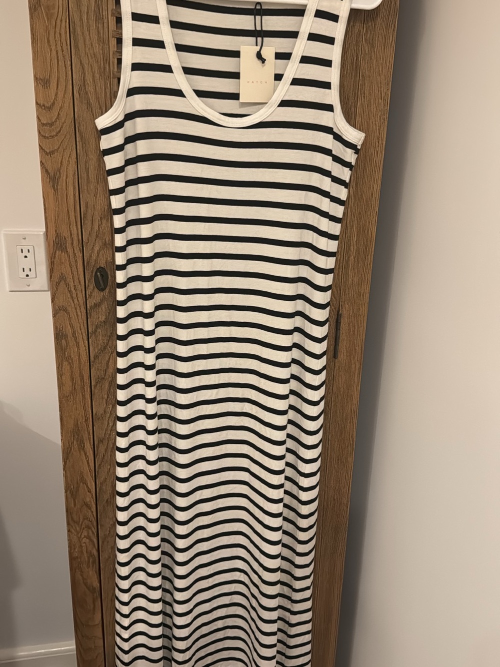 Hatch Striped Sleeveless Maxi Dress - Black & White